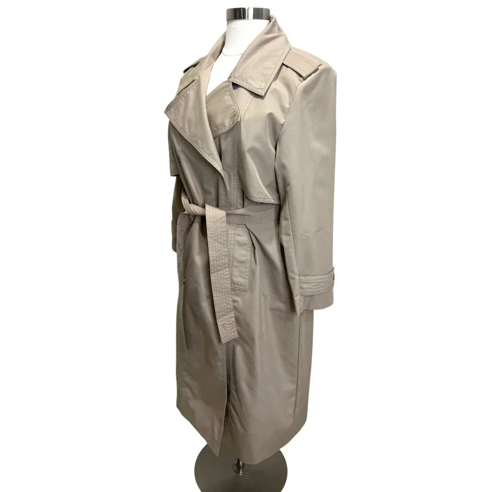 Banana Republic Classic Trench Coat Womens XL Classic Double Breasted Khaki - Picture 5 of 11